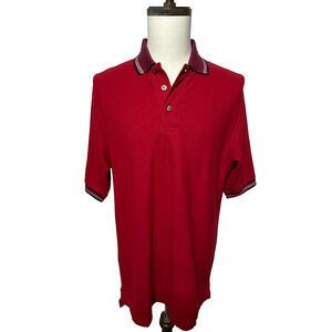 Arnold Palmer Shirt Mens Medium Red Short Sleeve Collared Golf Polo Preppy